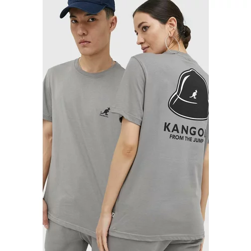 Kangol Bombažna kratka majica siva barva