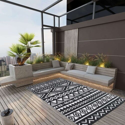 Vanjski tepih crni 160 x 230 cm PP Slike