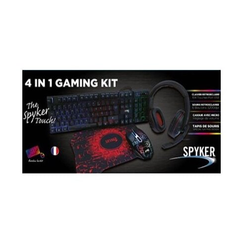 Spyker Gaming Kit 4-in-1-LED-osvetljena tipkovnica, čelada z mikro, miško, miško preprogo, (20510667) Cene