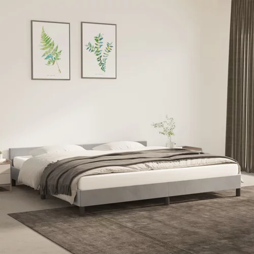 vidaXL Okvir za krevet s uzglavljem svjetlosivi 200x200 cm baršunasti