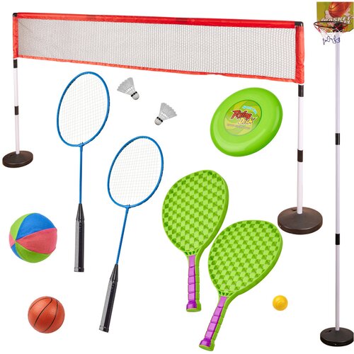 Otro&scaron;ki &scaron;portni komplet 5v1 badminton ko&scaron;arka odbojka tenis frizbi - Rojstni dan - Za 5+ let Cene