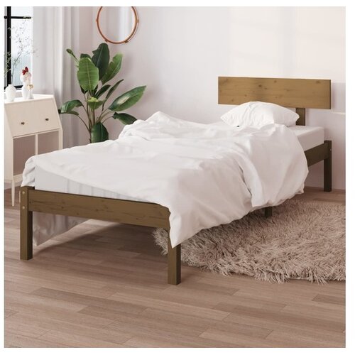  Posteljni okvir medeno rjav iz borovine 90x190 cm UK Single Cene