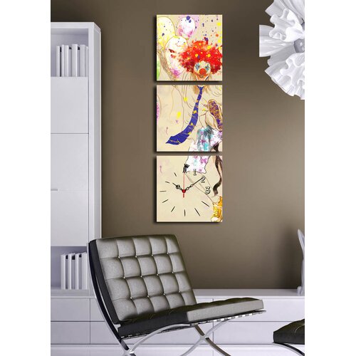 Wallity Zidni sat 3P2828CS-17, 90x28 cm, 3 dijela Cene