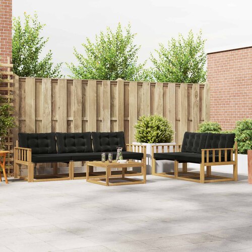  Set vanjskih sofa 6 kom. Bijela i crna Cene