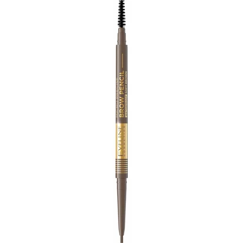 Eveline Cosmetics Micro Precise vodootporna olovka za obrve sa četkicom 2 u 1 nijansa 02 Soft Brown 4 g