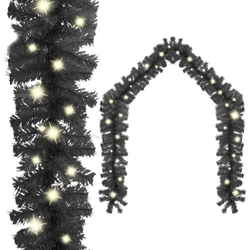 VidaXL Božićna girlanda s LED svjetlima 10 m crna Slike