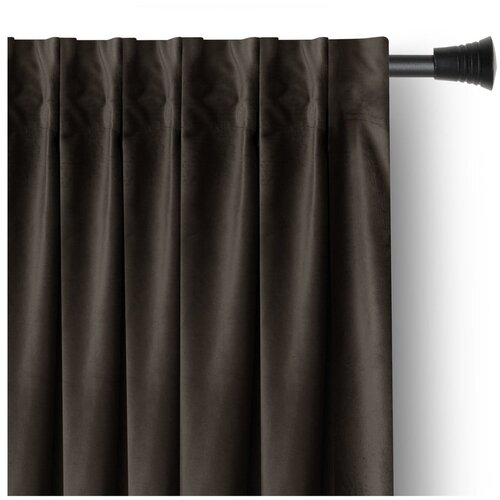 Restilo Rjava žametna zavesa za delno zatemnitev 140x270 cm – Cene