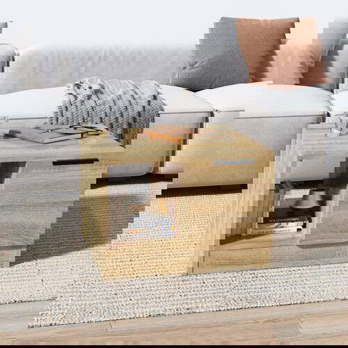 The Living Store Klubska mizica sonoma hrast 50x50x36 cm konstruiran les - Klubska Mizica, (21421276) Slike