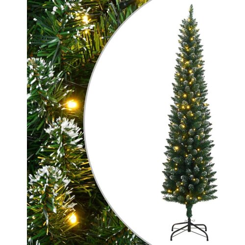 vidaXL Umetna ozka novoletna jelka 300 LED diod 180 cm Cene