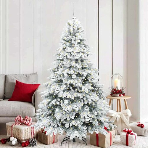 vidaXL Umestno božično drevo med 300 LED Zelena 180 cm PE in PVC Cene
