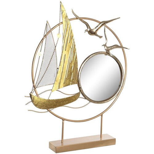  Ukrasna figura DKD Home Decor Ogledalo zlatan Metal Mediteran (53 x 9 x 67 cm) Slike