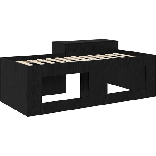  Krevet za djecu s visokim okvirom i stolom Crna 98.5 x 200 cm Slike