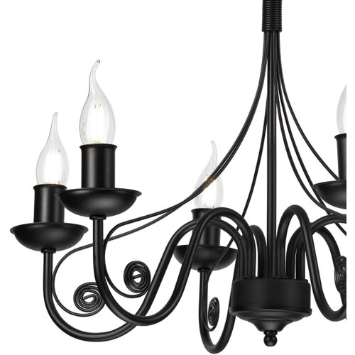  Luster na lancu DONATO 6xE14/40W/230V crna Slike