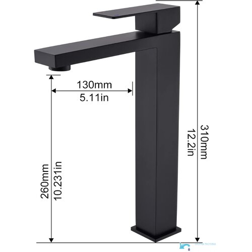 EYN Črna kopalni&scaron;ka armatura | Pipa BC1320 &mdash; 310 mm Cene