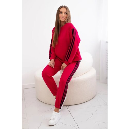 Kesi Cotton set with fuchsia stripes Slike