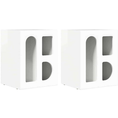  Noćni ormarić 2 pcs Visoki sjaj bijela 40 x 35 x 50 cm Slike