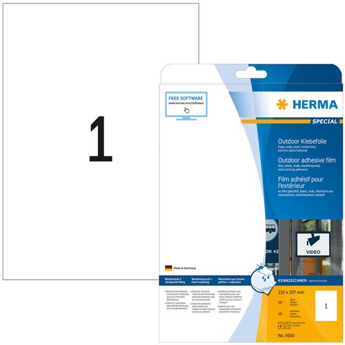 Herma samolepilne etikete outdoor film 9500, (210 x 297 mm), 10/1 Cene
