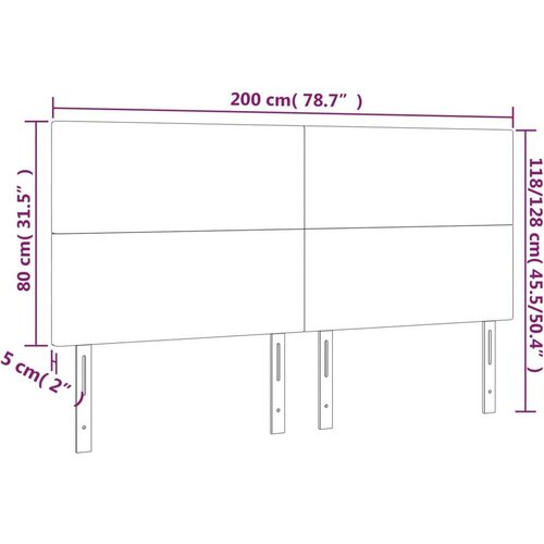  Uzglavlje 4 kom crni 100x5x78/88 cm bar&amp;scaron;unasti Slike