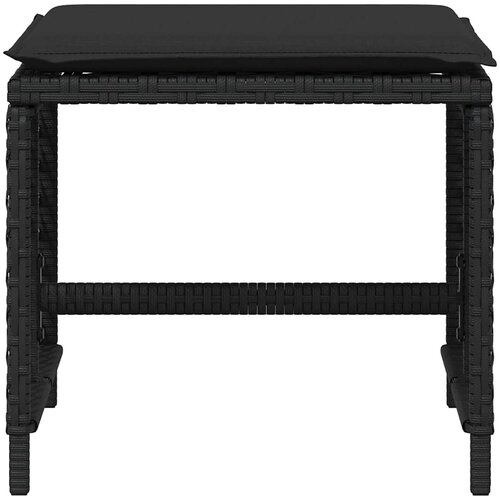  Vrtni stolci s jastucima 4 kom crni 41x41x36 cm od poliratana Slike