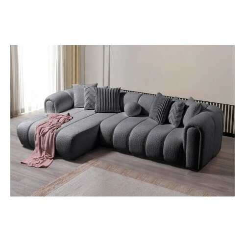 Atelier Del Sofa Ugaona sofa na razvlačenje N-Line Lijeva, 265 x 185 x 95 cm, Tamno siva Cene