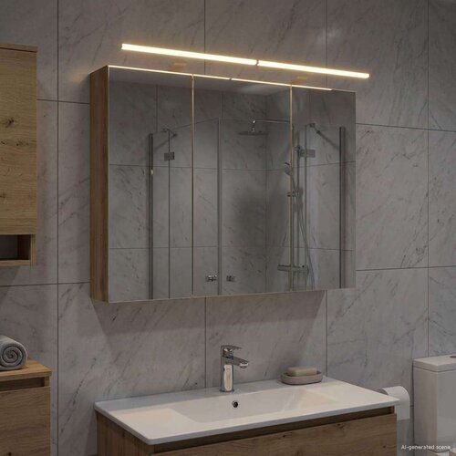  Kopalniška ogledalna omara z LED lučmi Oreh 100 x 14,5 x 70 cm, (5000233124) Cene