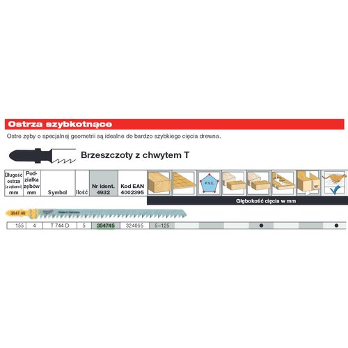Milwaukee BRZESZCZOT ZA JIGSAW T744D 155 mm set - 5 psov. Hitro rezan za les, (21110862) Cene