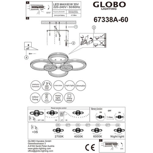 Globo STROPNA LED-SVETILKA KORA //2700-6000 K/230 V/ Slike