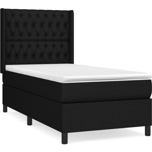 Maison Chic Box spring postelja - Vzmetna postelja z vzmetnico črn 90x190 cm blago SL19723, (21880204) Slike