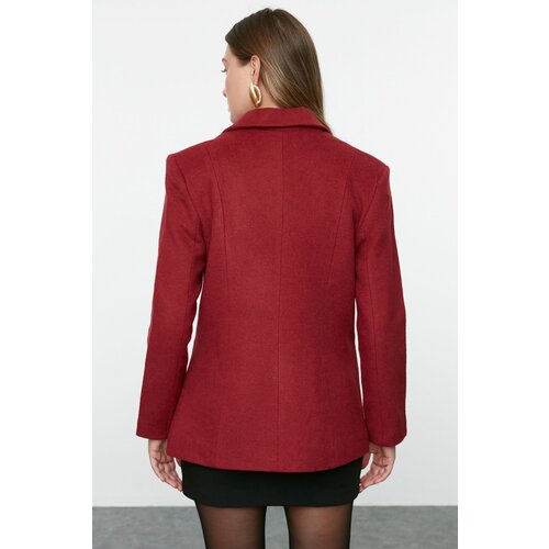 Trendyol Burgundy Cashmere Fitted Blazer Jacket Slike