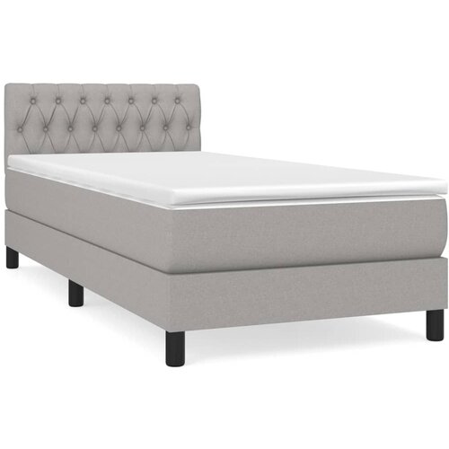 Maison Chic Box spring postelja - Vzmetna postelja z vzmetnico svetlo siva 90x200 cm blago SL19395, (21893949) Slike