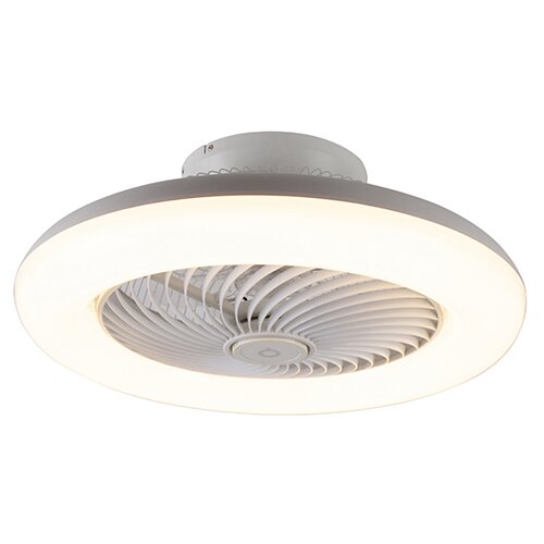 QAZQA Dizajn stropnega ventilatorja v beli barvi z LED zatemnitvijo - Clima Cene