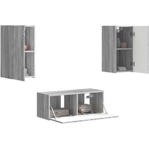  Komplet TV omaric 6 pcs Siva Sonoma Konstruiran les - - Siva - 96.31 - 98 x 31 x 29,5 cm - 2025-vidaXL-Uvoz_2 Slike