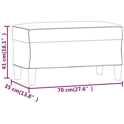  Klupa smeđa 70 x 35 x 41 cm od tkanine Slike