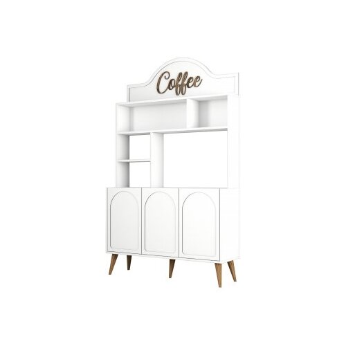 Hanah home komoda lyon 120 - white, walnut whitewalnut coffee bar cabinet Cene