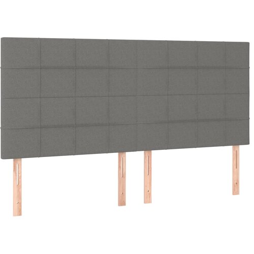 Maison Chic Posteljno vzglavje - Vzglavna omarica 4 kosa temno sivo 100x5x78/88 cm blago, (22078420) Cene