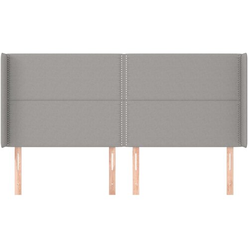  Uzglavlje s u&amp;scaron;ima svjetlosivo 203x16x118/128 cm od tkanine Slike