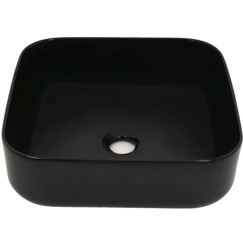 VidaXL Pravokutni keramički umivaonik crni 38 x 38 x 13,5 cm Slike