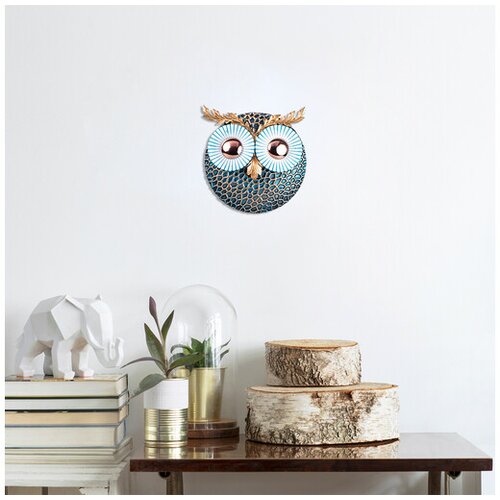 Wallity metalni ukras za zid owl 3 - bakarno Slike