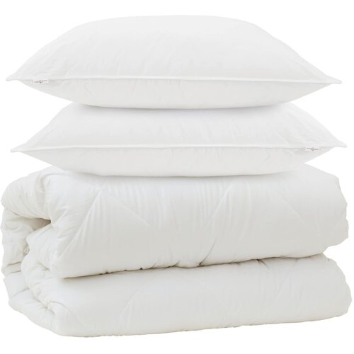  Duvet s jastucima s jastukom 3 kom. Bijela Mikrovlakna 200 x 220 cm,80 x 80 cm Slike