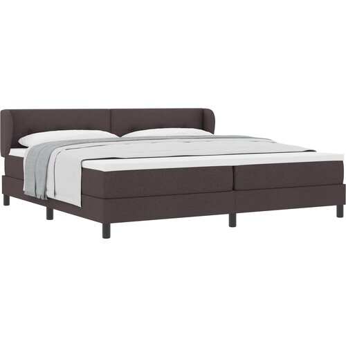 vidaXL Box Spring postelja z vzmetnico temno rjava 200x200 cm tkanina, (22052004) Cene