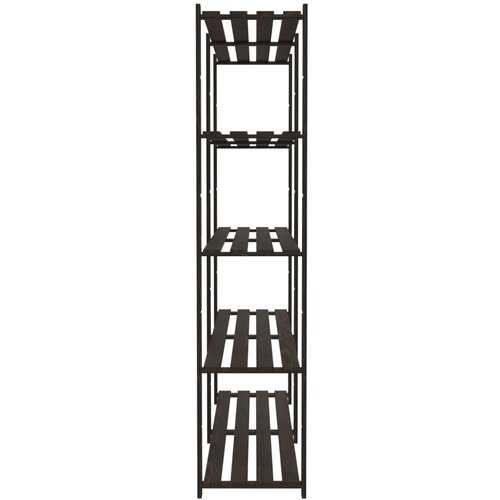  Stalak za pohranu 5 razina crni 170x38x170 cm masivna borovina Slike