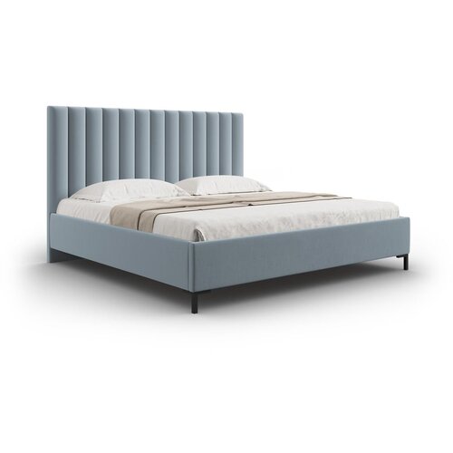 Mazzini Beds Svetlo modra oblazinjena zakonska postelja s prostorom za shranjevanje z letvenim dnom 180x200 cm Casey &amp;ndash; Slike