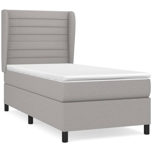 Maison Chic Box spring postelja - Vzmetna postelja z vzmetnico svetlo siva 80x200 cm blago SL7411, (21908764) Cene