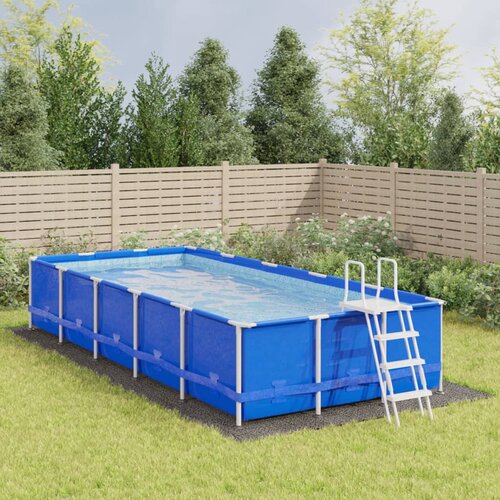 VidaXL Platno za tlo ispod bazena svjetlosivo 820x420 cm poliesterska Slike