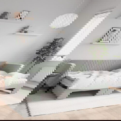 VidaXL Dnevni krevet na razvlačenje svjetlosivi 100x200 cm bar&amp;scaron;unasti Slike