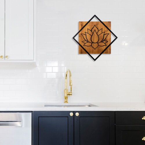 Wallity Zidna dekoracija Lotus, 54x54 cm, Smeđe boje Slike