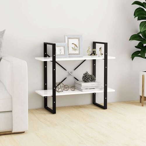 vidaXL ormarić za knjige s 2 razine bijeli 80 x 30 x 70 cm od iverice Cene