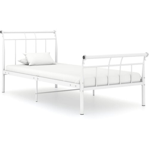 VidaXL Posteljni okvir bel kovinski 100x200 cm, (20643723) Slike