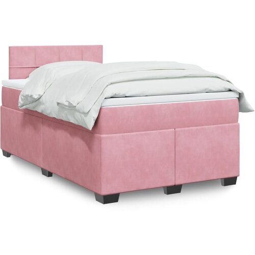 vidaXL Box spring krevet s madracem ružičasti 120 x 200 cm baršunasti Cijene