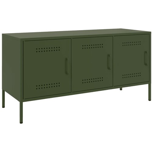 Maison Chic TV omarica - TV enota - Televizijska omarica olivno zelena 100,5x39x50,5 cm jeklo, (21701045) Cene